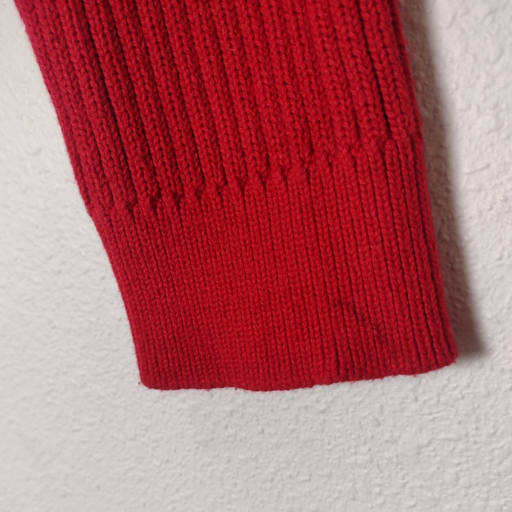 Tommy Hilfiger Tommy Jeans Red Striped Ribbed Knit Crewneck Sweater Size M - Picture 8 of 10